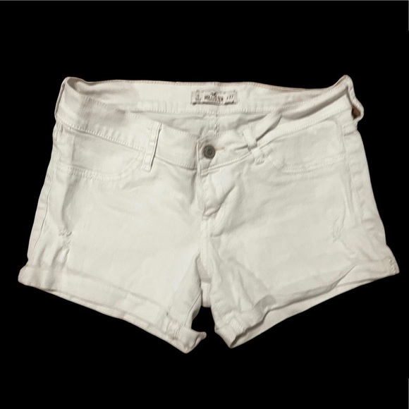 Hollister Pants - 𝅺HOLLISTER Denim Cuffed White Shorts, sz 5